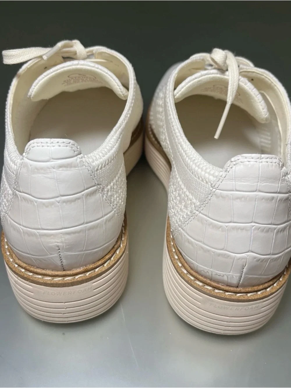 Cole Haan Women's 8.5B Grand360 Stitchlite Platform Wingtip Ivory Oxford W30261